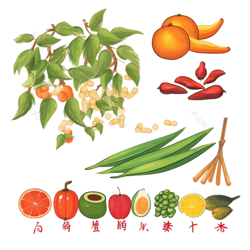 小元素图片,苹果元素,水果元素PNG,辣椒免抠素材